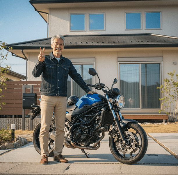 バイクと女性の写真